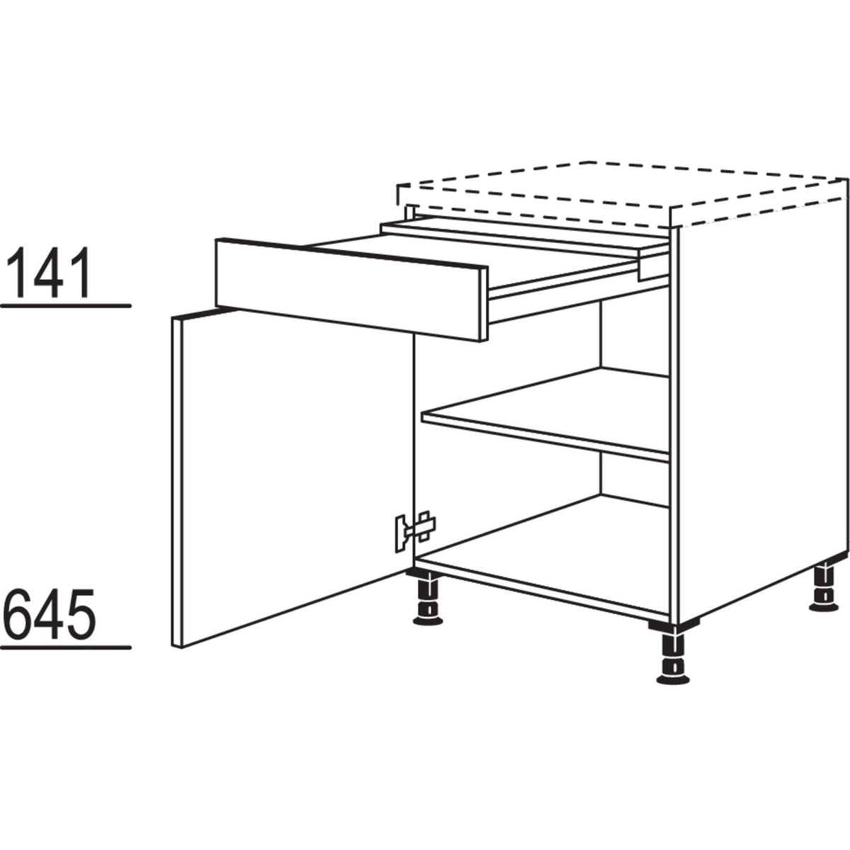 Nobilia XL-Unterschrank Ausziehtisch UT60-X 37122