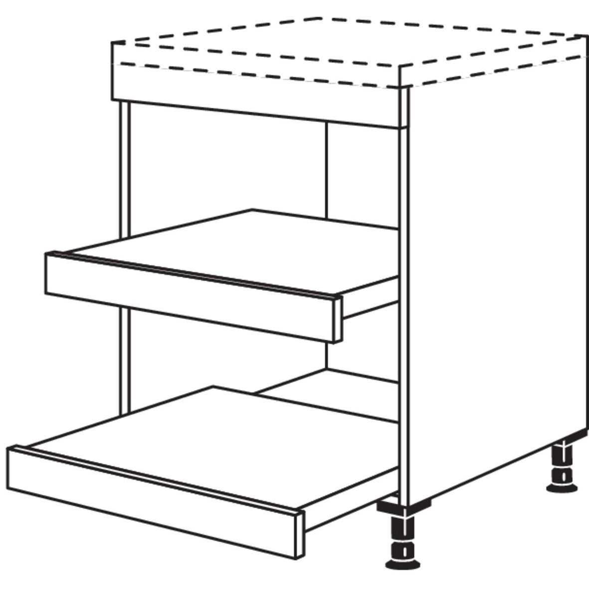 Nobilia XL-Unterschrank Landhaus mit Tablarauszuegen UTAL60-X 37466