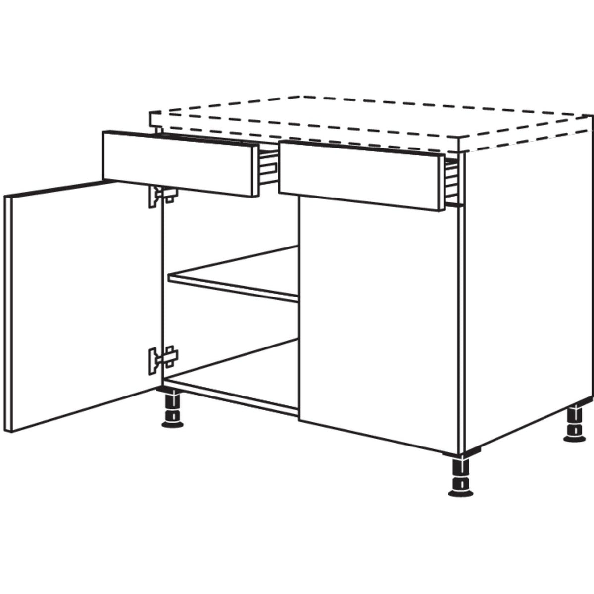 Nobilia XL-Unterschrank US100-X 37071 100cm breit