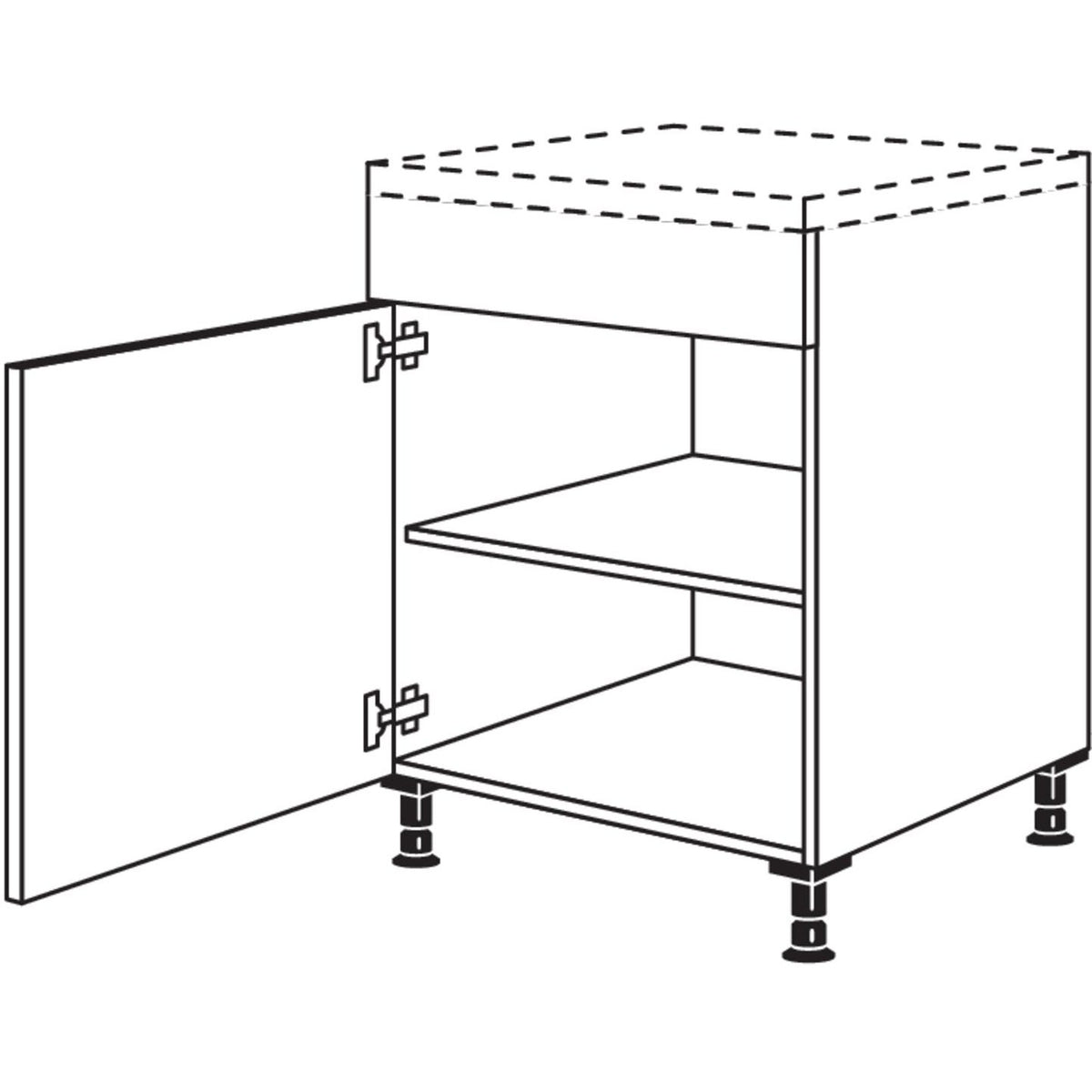 Nobilia XL-Unterschrank fuer Ansetztische UB20-X 37059