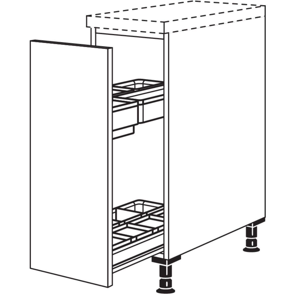 Nobilia XL-Unterschrank mit Apothekerauszug Junior UAJOD30-X 37140