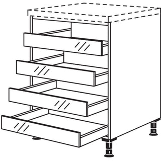 nobilia XL base cabinet with shelf pull-outs URTA60-X 60 cm - Matt glass 02 | 02 / Satin grey | 070