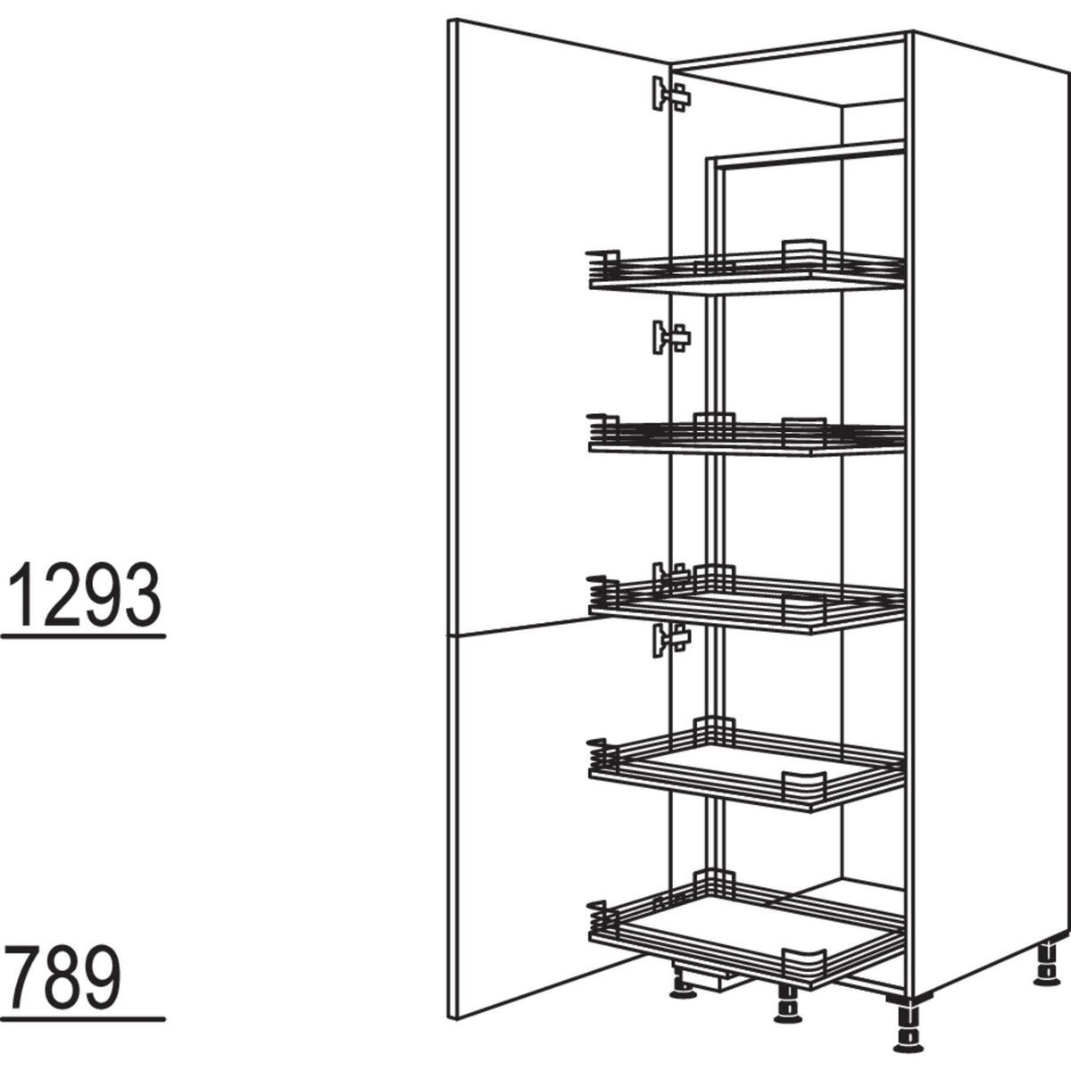Nobilia XL-Vorratsschrank Cargo HDC60-1X 31260