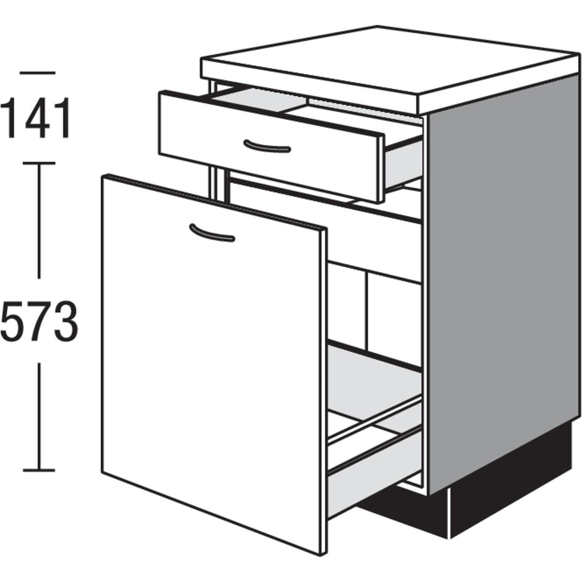 pino Unterschrank mit Innenschubkasten USA30IS