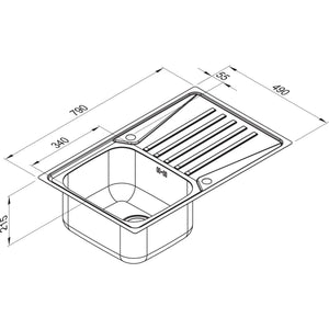 RODI- Einbauspuele EVOLUTION 80- Edelstahl- flaechenbuendiger Einbau moeglich Edelstahl 87208 87208