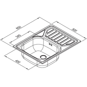 RODI- Einbauspuele Okio Line 65- Edelstahl 87189 87189