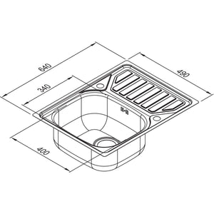 RODI- Einbauspuele Okio Line 65- Excenterausstattung- Edelstahl- flaechenbuendiger 87184 87184