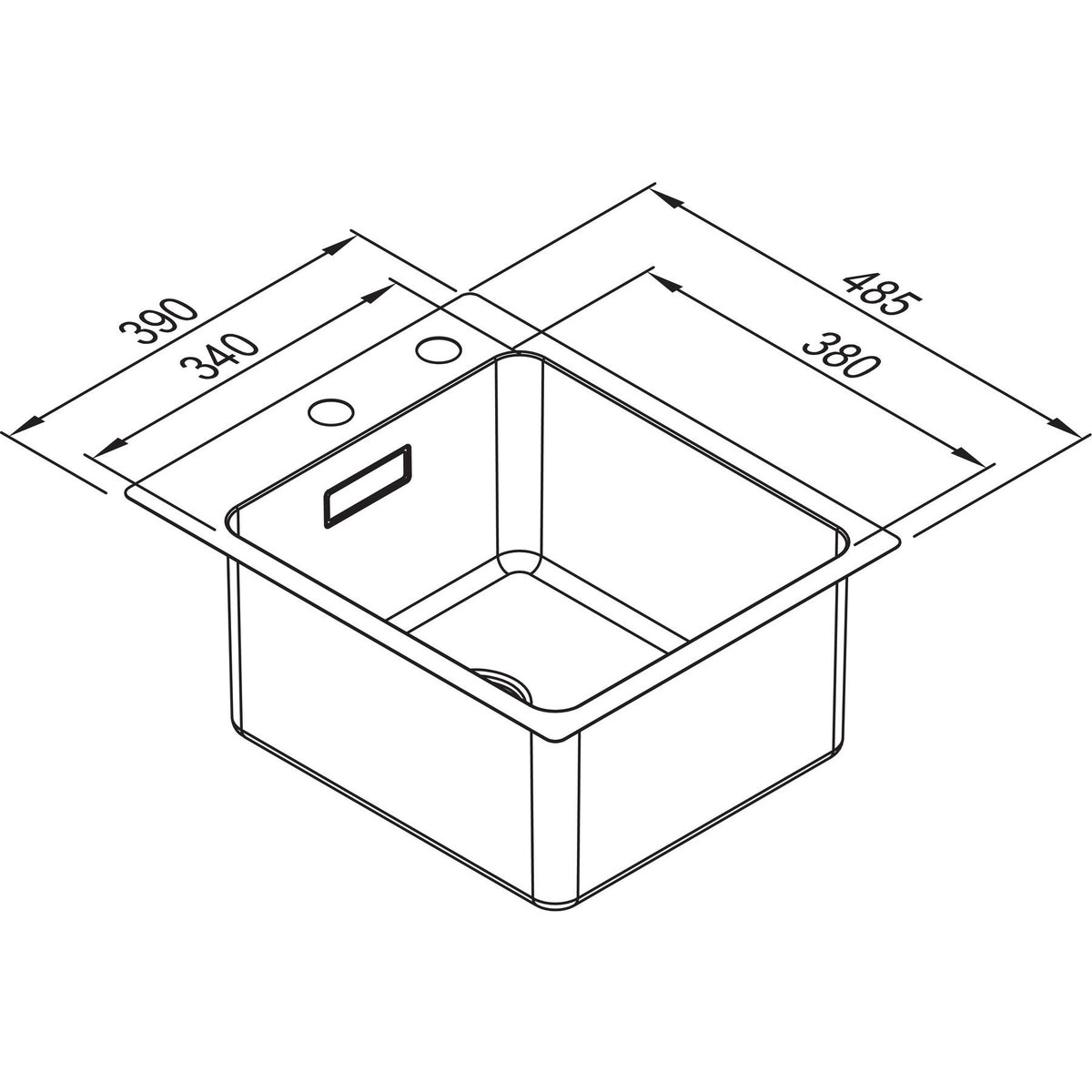 RODI- Einbauspuele Una 36 N- Edelstahl- flaechenbuendiger Einbau moeglich Edelstahl 87137 87137