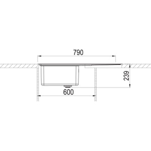 RODI- Einbauspuele Una 86 N- Edelstahl- flaechenbuendiger Einbau moeglich Edelstahl 87282 87282