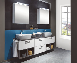nobilia bathroom furniture set Bad Kissingen bathroom cabinets configurable with or without mirror cabinet - 354 Concrete Slate Gray / with Mirror Cabinet 60 cm