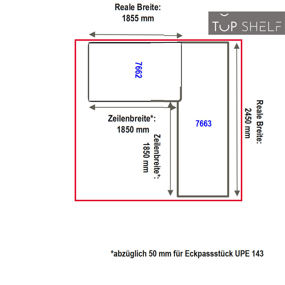 nobilia Eck-Arbeitsplatte APEW186-60E APEE245-60E 185cm 245cm nobilia elements L-Küche Arbeitsplatte Konfigurieren