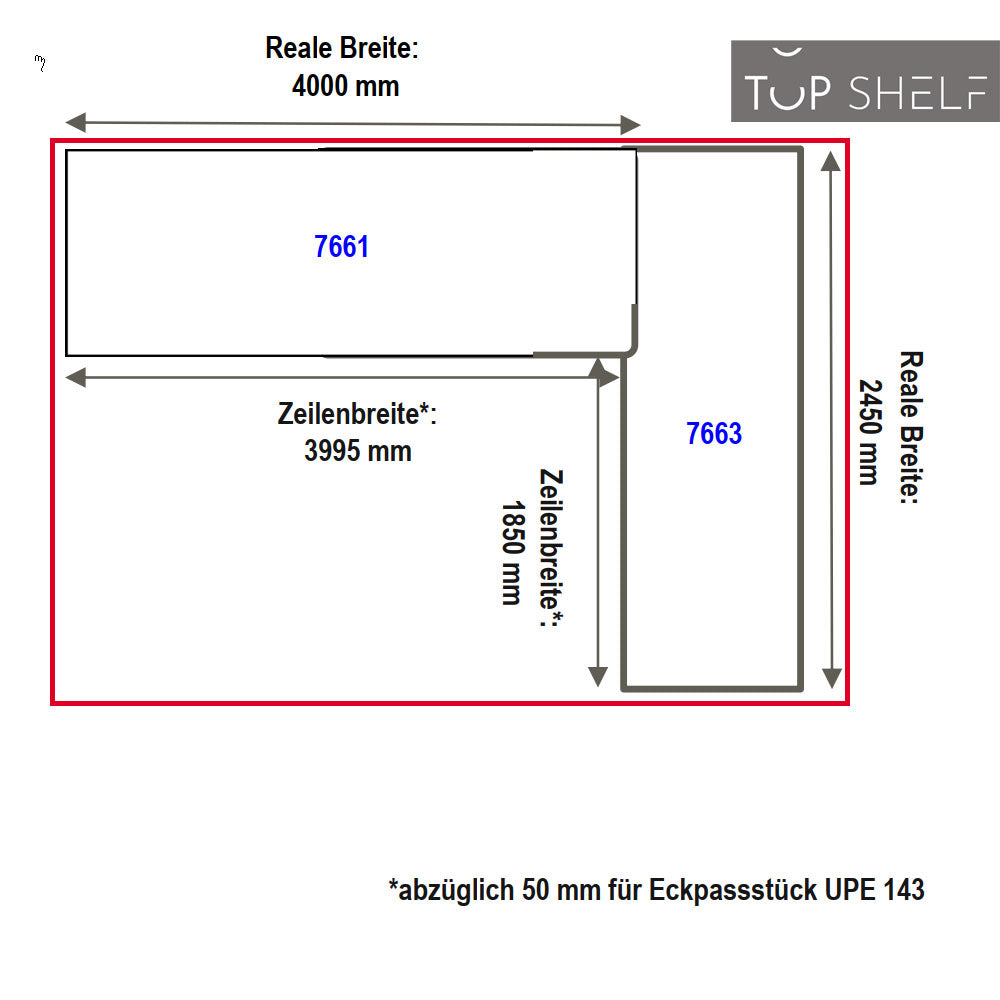 nobilia Eck-Arbeitsplatte APDEW400-60E APDEE245-60E 400cm 245cm nobilia elements L-Küche Arbeitsplatte Konfigurieren