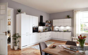 nobilia Einbau- L-Küche Berlin 540 cm in Weiß komplett konfigurierbar mit Geräten