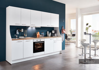 nobilia Einbauküche Köln 270 cm sofort verfügbar komplett konfigurierbar ohne Geräte online bestellen - ohne Elektrogeräte & Zubehör / 354 Beton Schiefergrau / nein