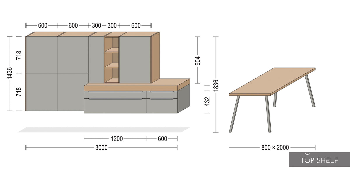 nobilia Esszimmer Speisezimmer Komplett Set 300 cm Touch 334 Schiefergrau supermatt