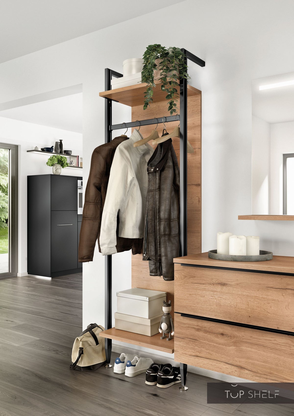 nobilia Garderobe Set Flurgarderobe 220 cm STRUCTURA 405 Eiche Sierra Nachbildung