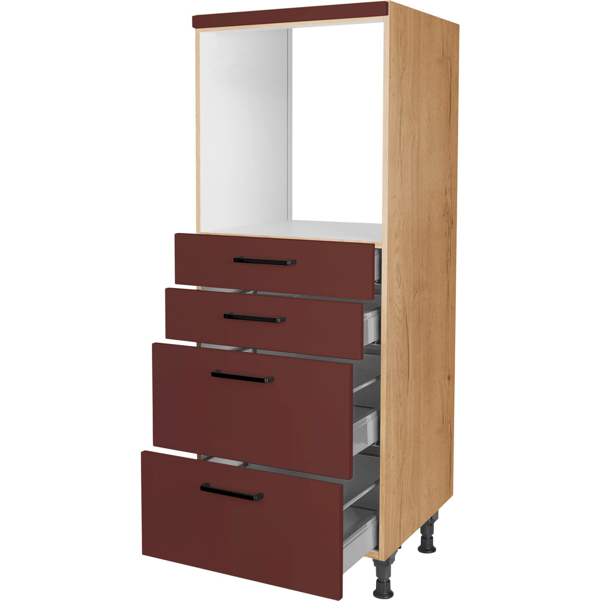 nobilia Geräte Umbau Backofen GO2S2A 60 cm Dunkel Rot Rostrot Ultra Matt 963 Easytouch 945
