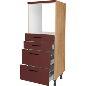 nobilia Geräte Umbau Backofen GO2S2A 60 cm Dunkel Rot Rostrot Ultra Matt 963 Easytouch 945
