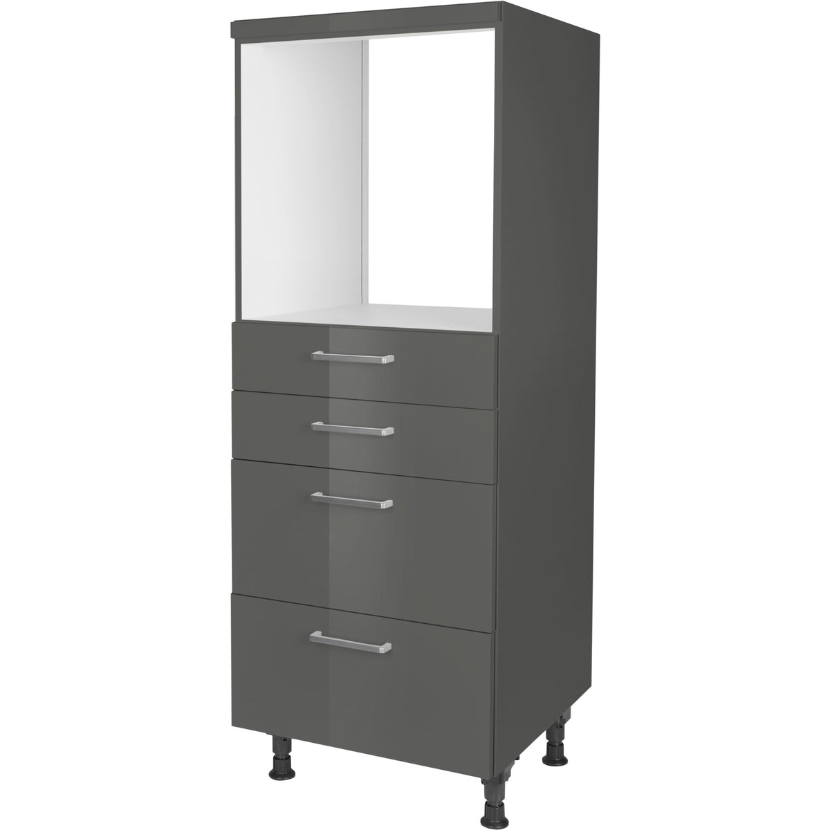nobilia Geräte Umbau Backofen GO2S2A 60 cm Schiefergrau Dunkel Anthrazit Hoch glanz 453 Flash 648