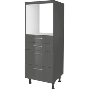nobilia Geräte Umbau Backofen GO2S2A 60 cm Schiefergrau Dunkel Anthrazit Hoch glanz 453 Flash 648
