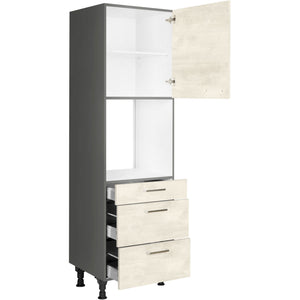nobilia Geräte Umbau Backofen GOS2A 1 60 cm Weiss Beton Grau Beige 891 Riva 371