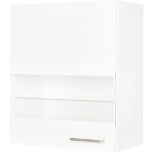 nobilia Glashängeschrank 60 cm Segmentglastür Hängeschrank Alpinweiß & Klarglas WGLS60