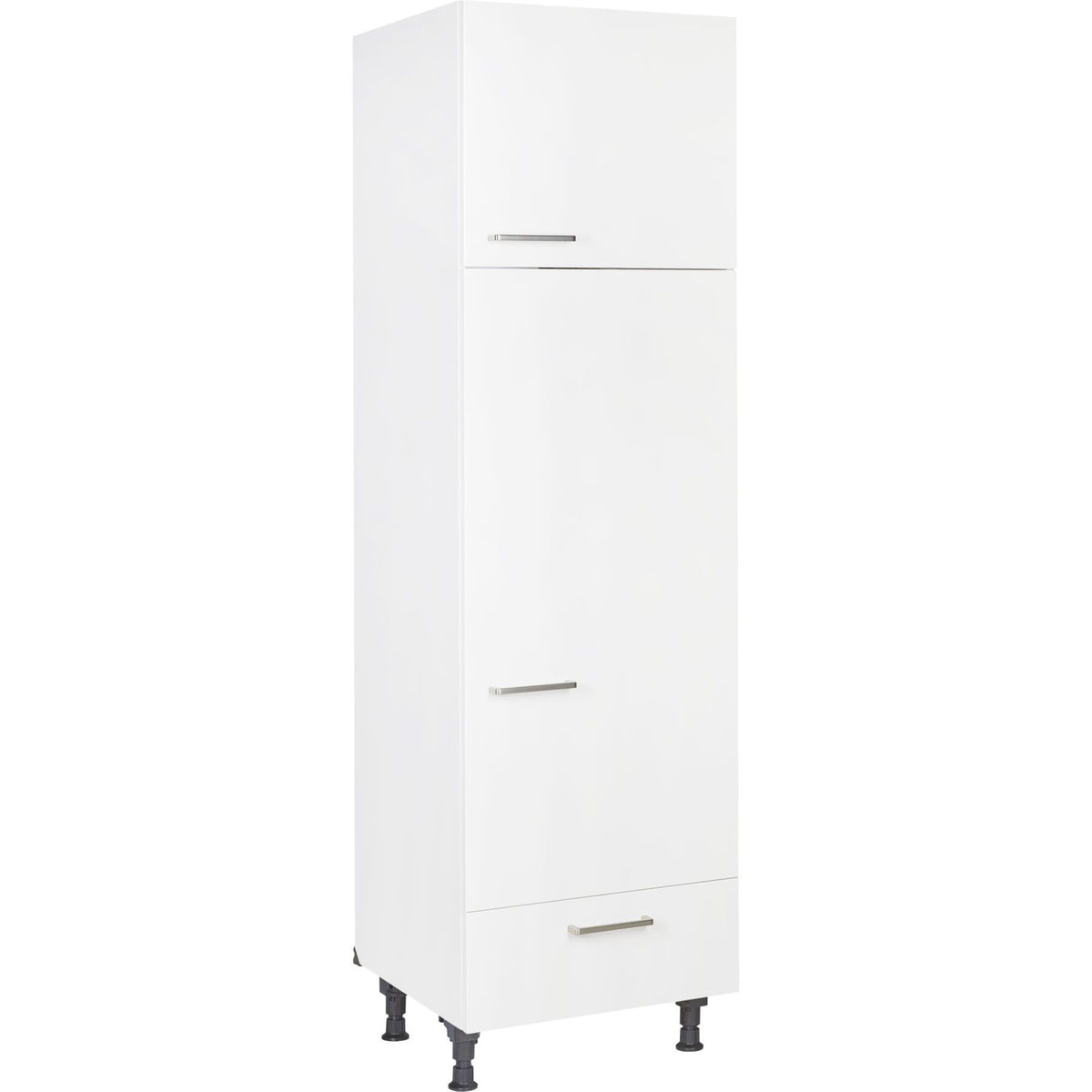 nobilia Hochschrank für Kühl-Gefrierkombination  G145A-1 60cm,Weiß,  2 Türen, 1 Schublade rechts