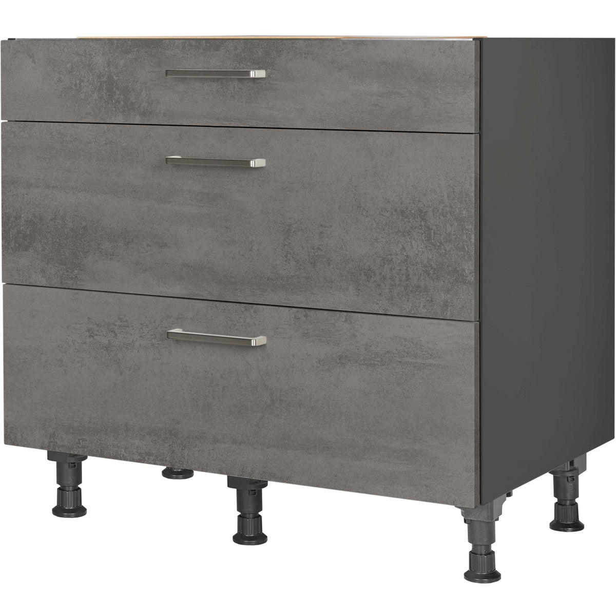 nobilia Kochstellenschrank KS2A90 90 cm Beton Schiefergrau Dunkel Anthrazit 889 Riva 371