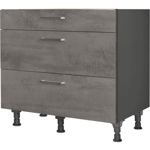 nobilia Kochstellenschrank KS2A90 90 cm Beton Schiefergrau Dunkel Anthrazit 889 Riva 371
