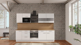 nobilia Cocina Aschaffenburg 285 cm Blanco mate Cocina Barata Roble Sierra