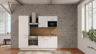 nobilia Cuisine Fulda 240 cm Blanc mat acheter en ligne Chêne Sierra avec prix