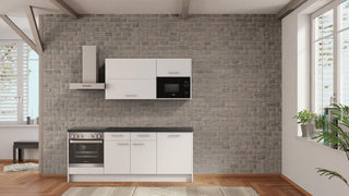 nobilia Cocina Hürth 210 cm Alpinweiß moderno Hormigón Gris Pizarra comprar barato desde fábrica