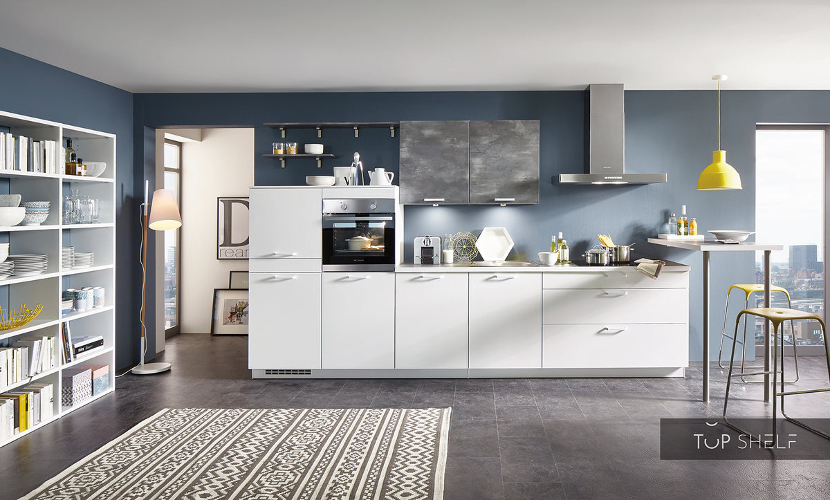 nobilia Küchenzeile Speed 244 Alpinweiß Color Concept 266 Caledonia 360 cm konfigurierbar mit Elektrogeräten
