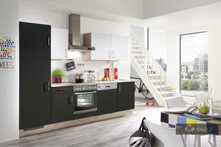 nobilia kitchen unit Touch 340 black supermatt 290 cm configurable - - without Electrical Appliances / no