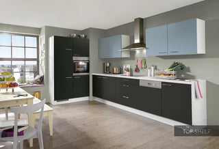 nobilia kitchen Touch 340 Black supermatt 337 Aqua supermatt 330 + 120 cm configurable - - without Electrical Appliances / no