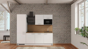 nobilia Küche Salzgitter 240 cm Alpinweiß matt modern Eiche Provence online kaufen