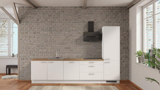 nobilia kitchen Weimar 330 cm Alpine white matte Sierra oak -_ |-