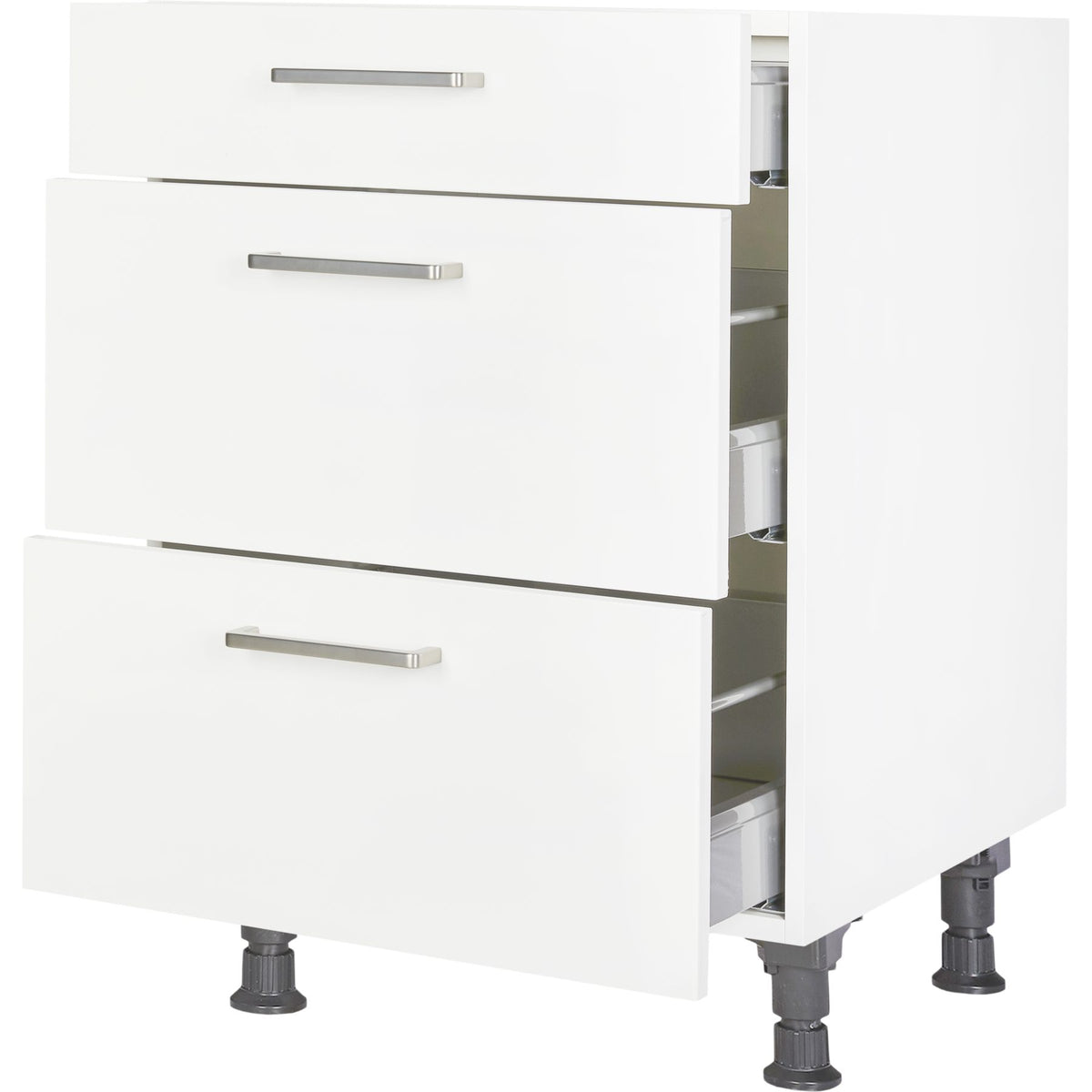 nobilia Küchen-Unterschrank UA60, Alpinweiß matt, 60cm mit 1 Schublade und 2 Auszügen