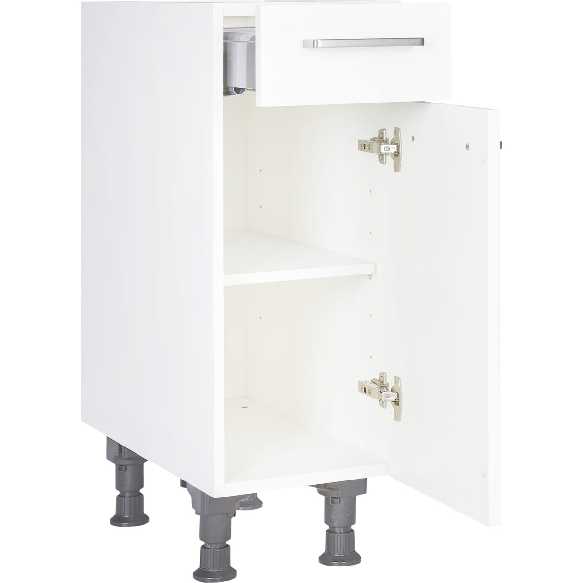 nobilia Küchen-Unterschrank US30  Weiß mit Schublade 30cm, 1 Einlegeboden, Anschlag rechts
