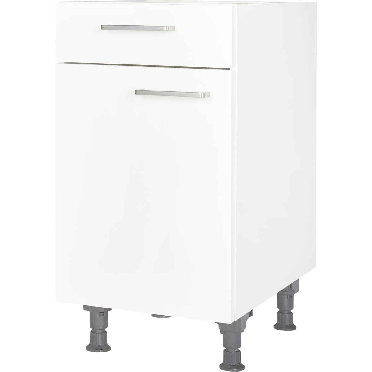 nobilia Küchen-Unterschrank US45  Weiß mit Schublade 45cm, 1 Einlegeboden, Anschlag links