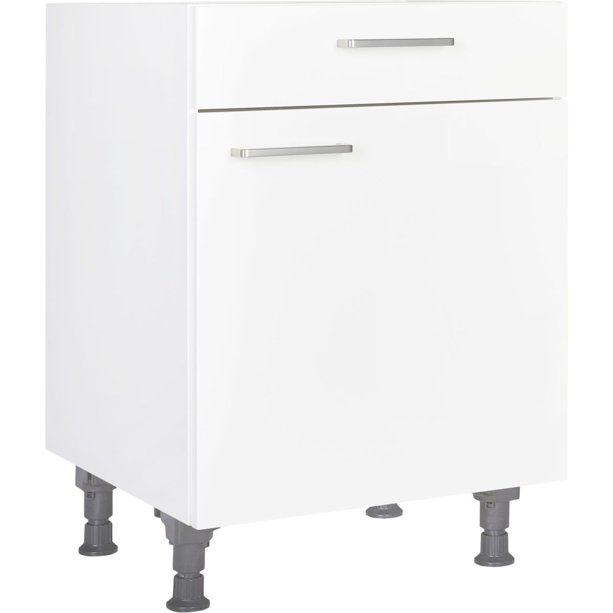 nobilia Küchen-Unterschrank US60  Weiß mit Schublade 60cm, 1 Einlegeboden, Anschlag rechts