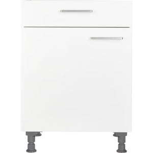 nobilia Küchen-Unterschrank US60  Weiß mit Schublade 60cm, 1 Einlegeboden, links