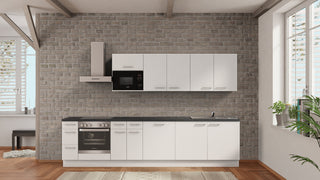 nobilia kitchen unit Neu-Ulm 330 cm alpine white matte concrete slate gray complete kitchens affordable