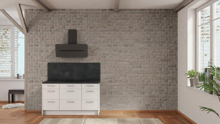 nobilia Mini kitchen Gera 150 cm White matte Concrete Slate gray Office kitchen