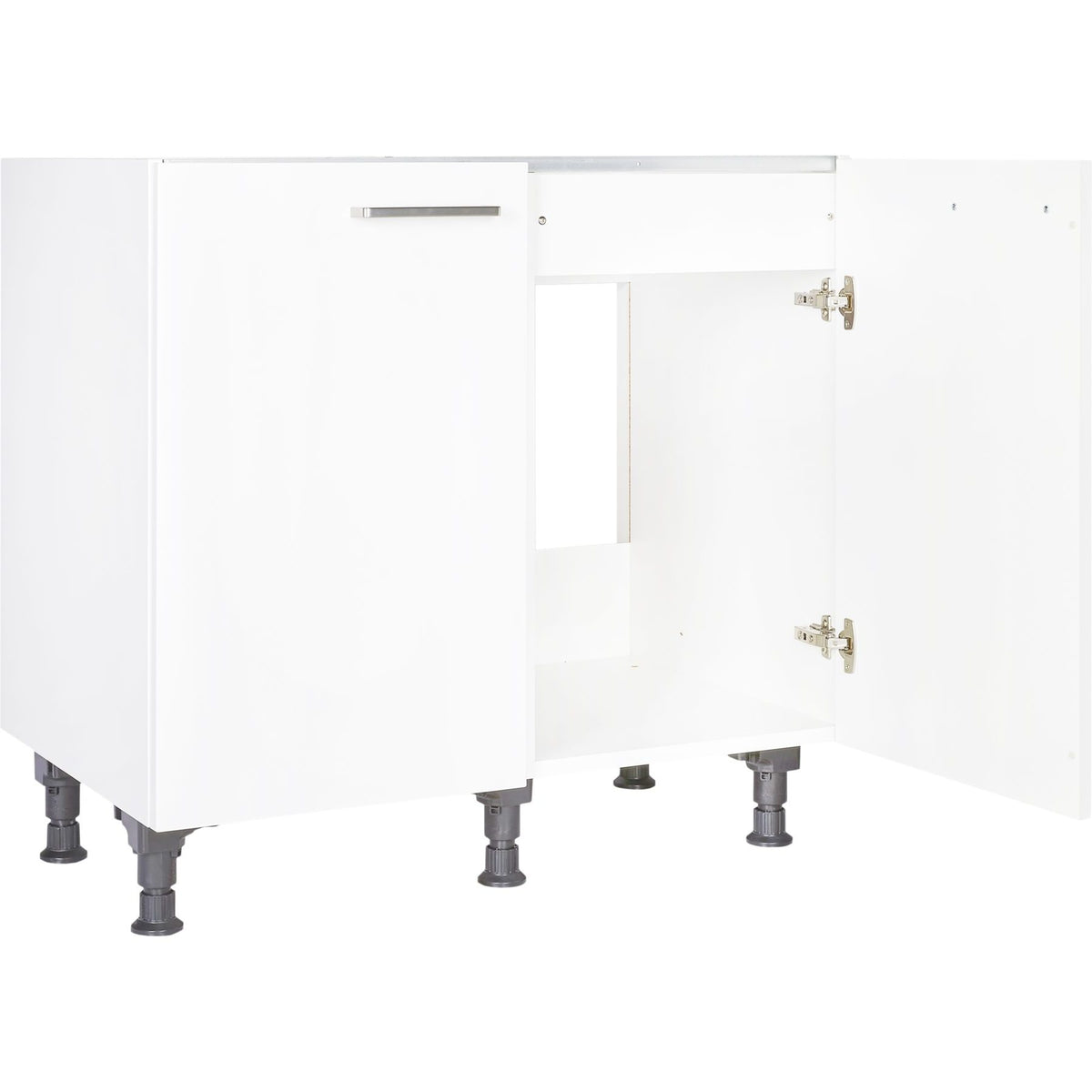 nobilia Spülen- Unterschrank SPUD90 mit 2 Türen in 90cm Breite, für Einbauspüle Alpinweiß