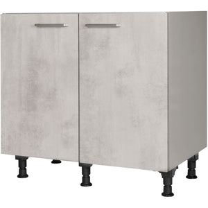 nobilia Spülenschrank SPUD90 90 cm Beton Grau Hellgrau Anthrazit 892 Riva 371