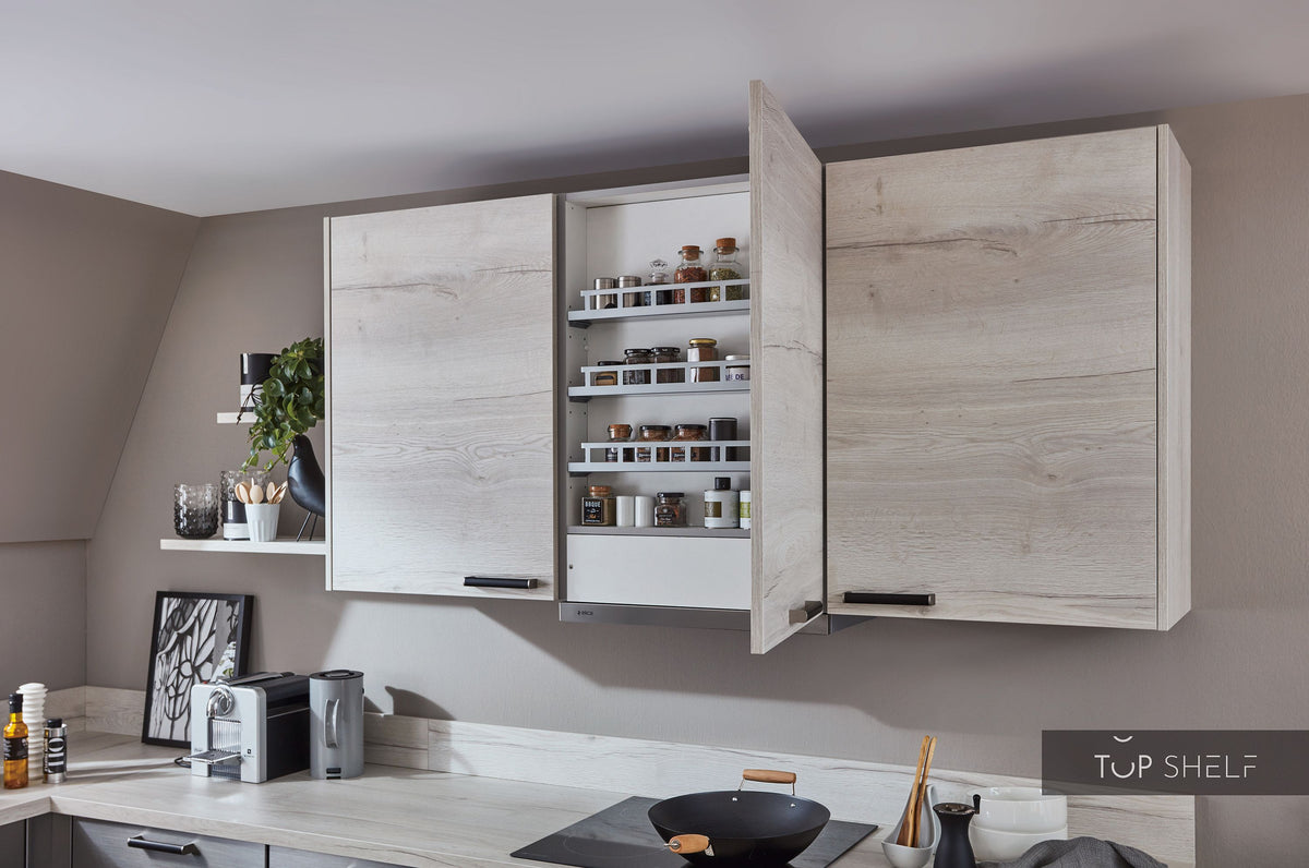 nobilia U-Küche Inox 216 Lacklaminat Stahl gebürstet Nachbildung 240x345x240cm konfigurierbar Detail