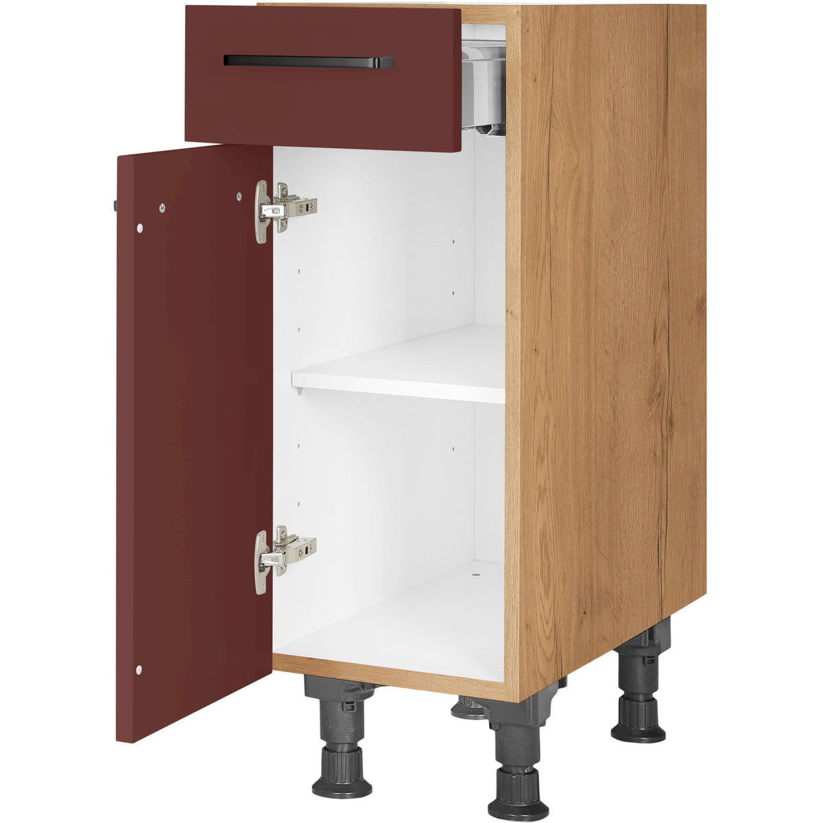 nobilia Unterschrank US30 30 cm Dunkel Rot Rostrot Ultra Matt 963 Easytouch 945