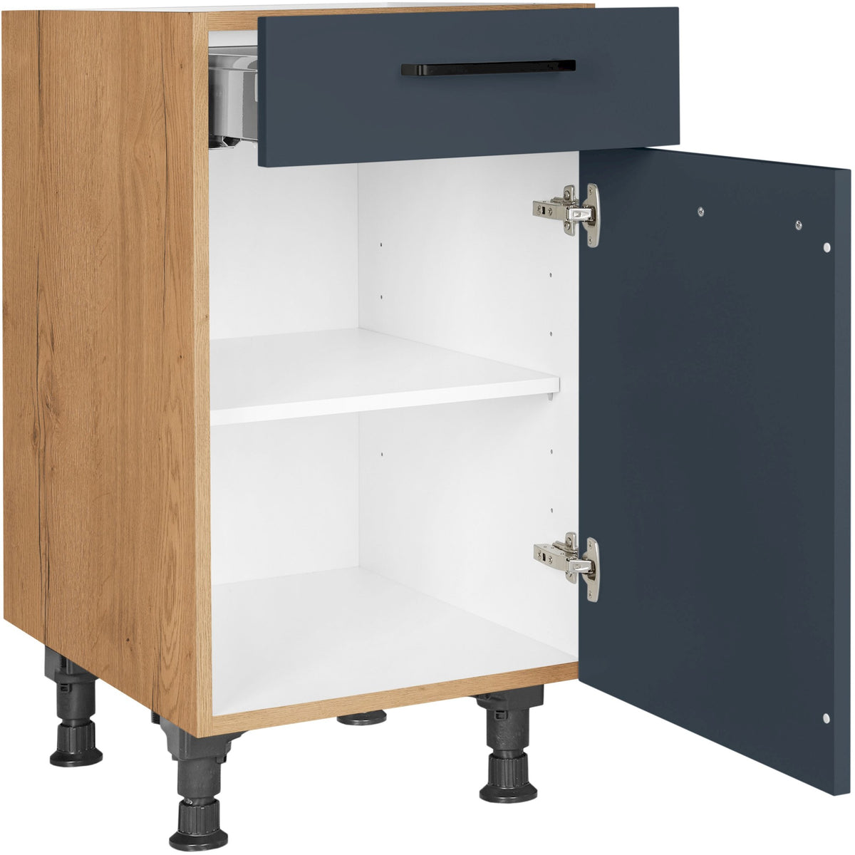 nobilia Unterschrank US45 45 cm Dunkel Blau Fjordblau Ultra Matt 966 Easytouch 945