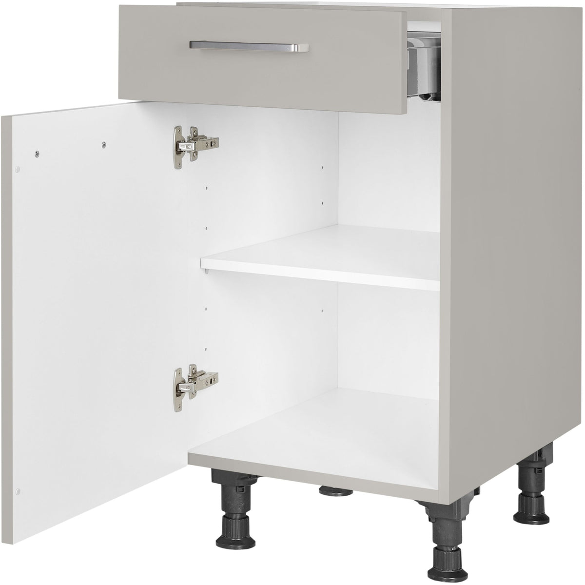 nobilia Unterschrank US45 45 cm Hellgrau Stein grau super matt 341 Touch 317